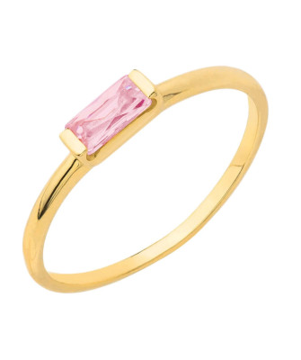 14k delicate pink stone gold ring
