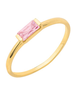 14k delicate pink stone gold ring