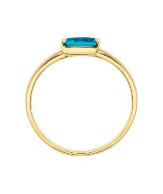 Delicate gold ring turquoise stone 14k