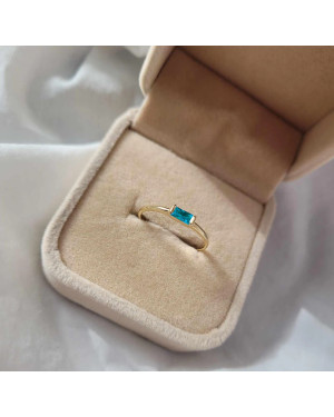 Delicate gold ring turquoise stone 14k