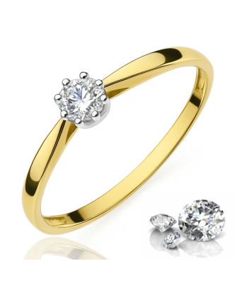 Gold Engagement Ring with a white stone 8k test