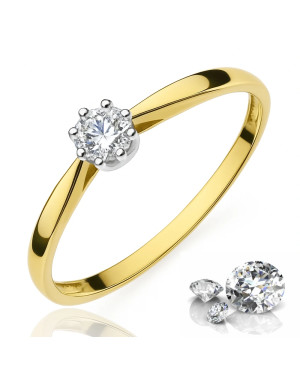 Gold Engagement Ring with a white stone 8k test