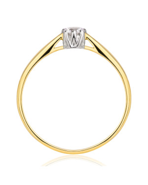 Gold Engagement Ring with a white stone 8k test