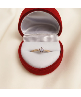 Gold Engagement Ring with a white stone 8k test