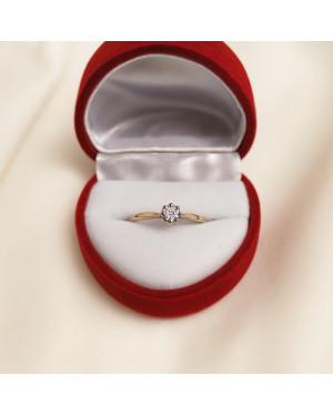 Gold Engagement Ring with a white stone 8k test