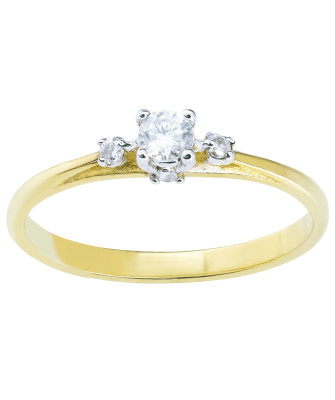 Delicate engagement ring zirconia 14k