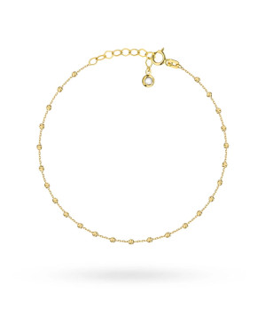 Gold bracelet with delicate diamond-cut beads
