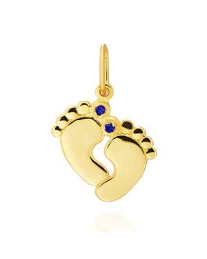 Gold pendant Blue stone pendant 14k