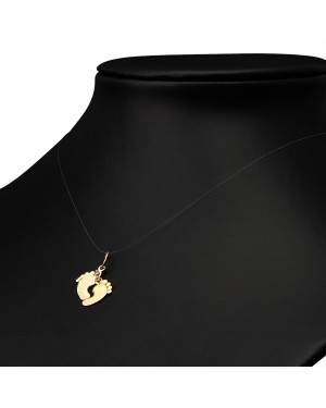 Gold pendant Blue stone pendant 14k