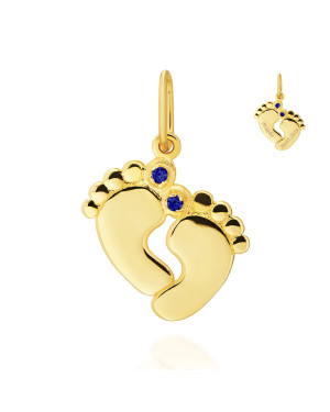 Gold pendant Blue stone pendant 14k