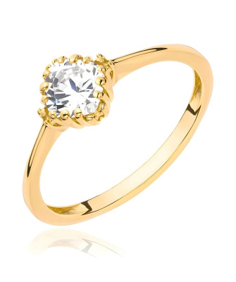Gold ring white stone
