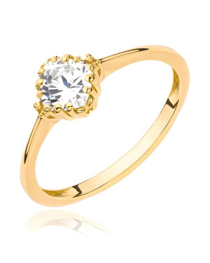 Gold ring white stone