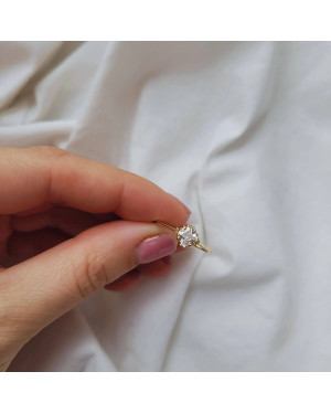 Gold ring white stone