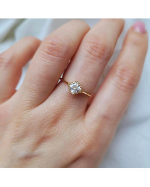 Gold ring white stone