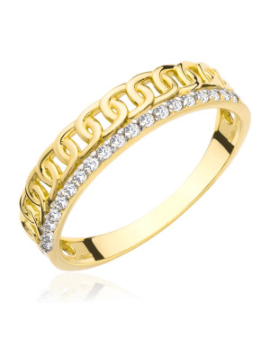 Ring chain white stones 375 hallmark