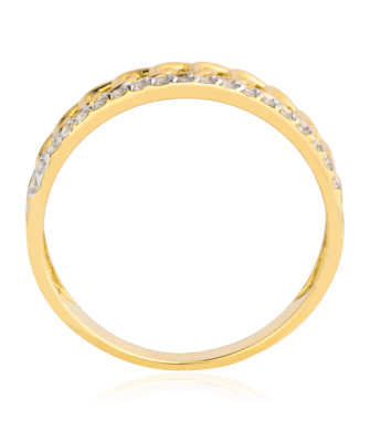 Ring chain white stones 375 hallmark