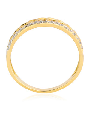 Ring chain white stones 375 hallmark