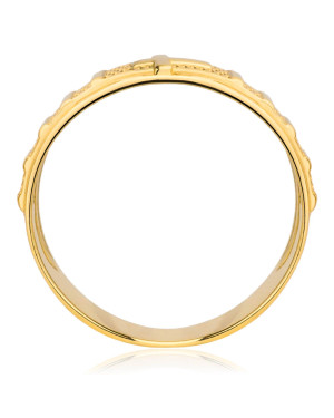 Wide rosary ring 8k gold