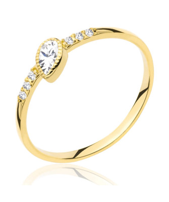 Gold ring delicate leaf 8k hallmark