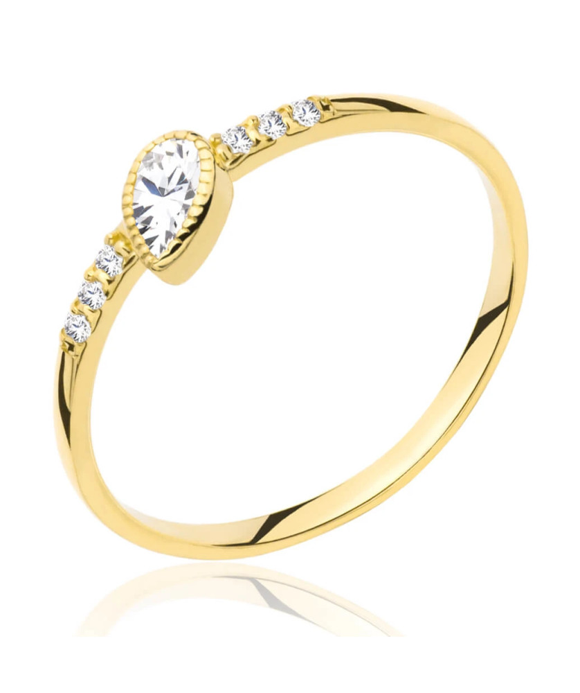 Gold ring delicate leaf 8k hallmark