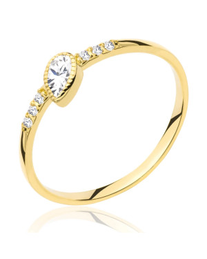 Gold ring delicate leaf 8k hallmark