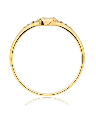 Gold ring delicate leaf 8k hallmark