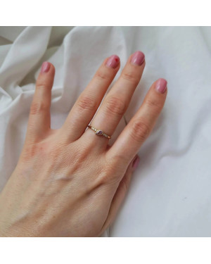 8k gold ring pink leaf zirconia