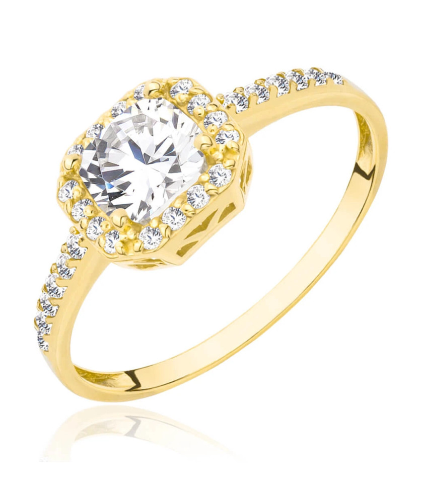 Gold engagement ring white stones 8k test