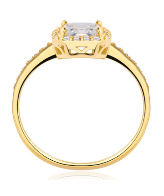 Gold engagement ring white stones 8k test