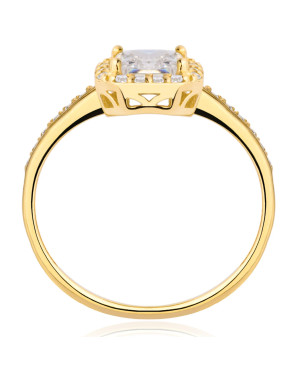 Gold engagement ring white stones 8k test