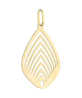 Golden filigree leaf pendant