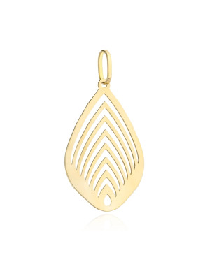 Golden filigree leaf pendant