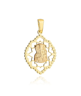 Gold medal Our Lady of Częstochowa in openwork setting