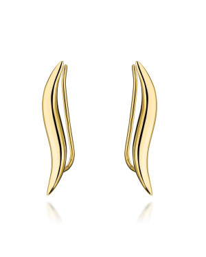 Gold wave ear cuffs