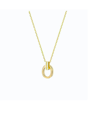 Gold-plated necklace OVAL white stones