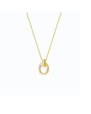 Gold-plated necklace OVAL white stones