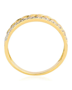 Ring 8k gold chain with cubic zirconia