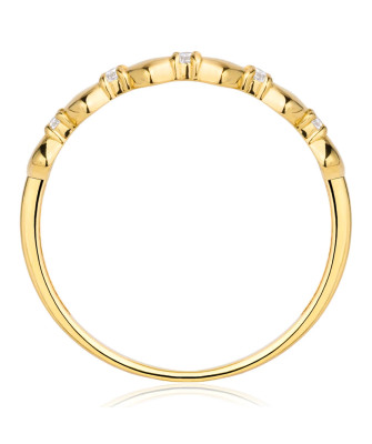 Gold ring 8k with zircons and hearts