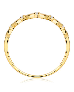 Gold ring 8k with zircons and hearts