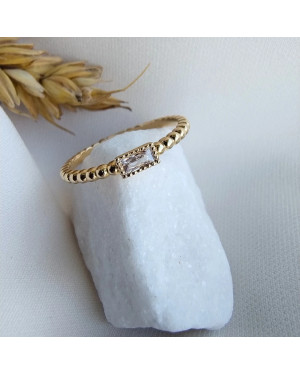 Gold ring ball white stone 8k test