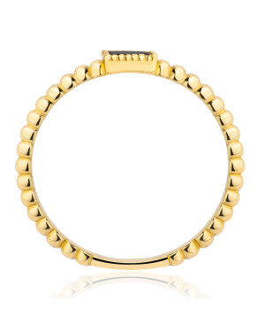 Gold ring black stone 8k test