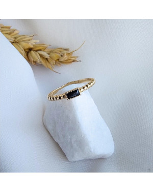 Gold ring black stone 8k test