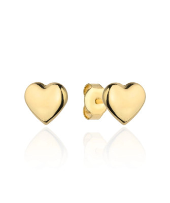 Gold earrings super light empty hearts