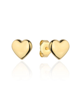 Gold earrings super light empty hearts