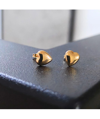 Gold earrings super light empty hearts