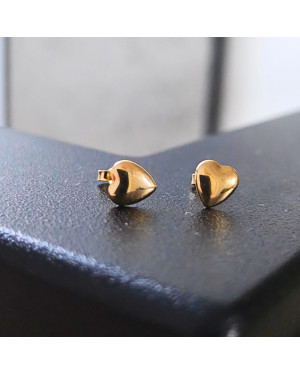 Gold earrings super light empty hearts
