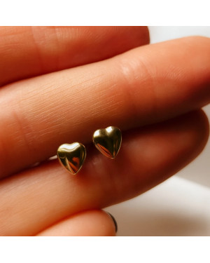 Gold earrings super light empty hearts