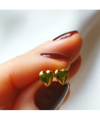 Gold earrings super light empty hearts
