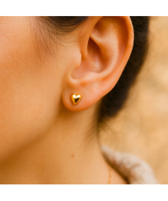 Gold earrings super light empty hearts