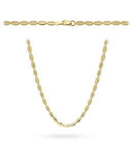 Gold necklace with diamond-cut ovals